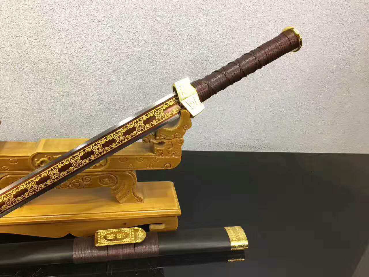 龙泉镇宅宝剑高锰钢秦剑一体汉剑手工锻打长剑武术练习刀剑未开刃