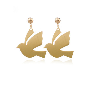 欧美热销创意个性时尚百搭气质耳坠耳饰 铝合金和平鸽子耳饰女