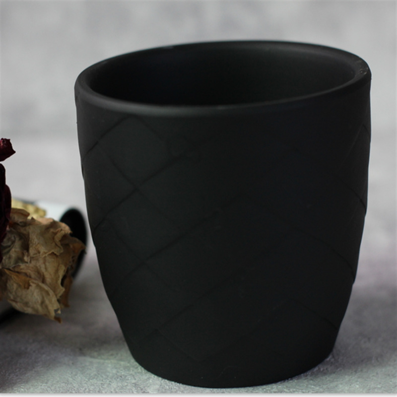 黑色花盆陶土粗陶多肉植物花盆