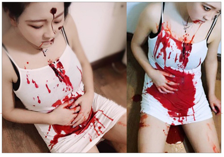 血浆 万圣节影视cos道具逼真人造假血无毒吐血胶囊吸血鬼假牙批发