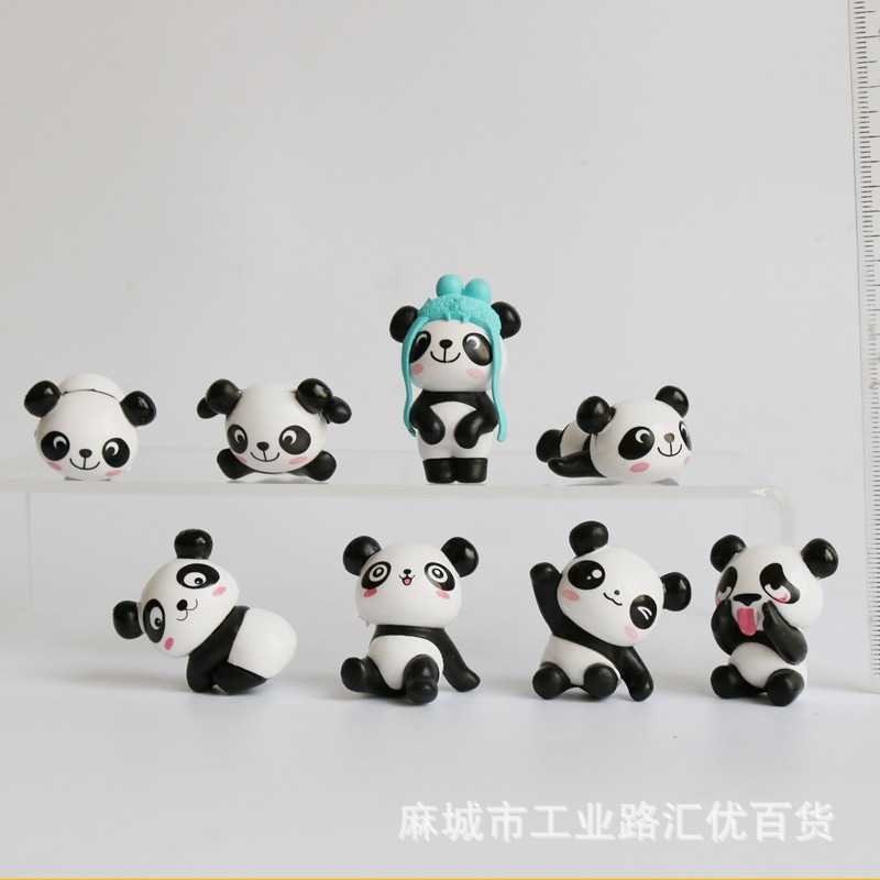 8款熊猫俏皮款 奶油手机壳DIY公仔 冰箱贴公仔款