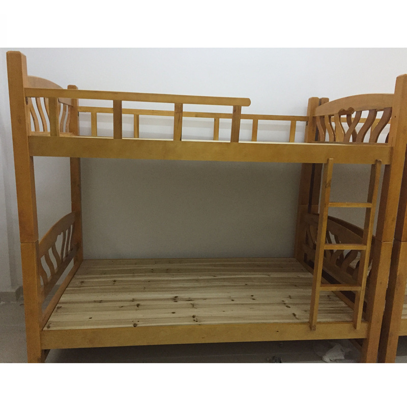 鹤洋成人实木双层床1.2米上下铺员工宿舍学校高低桦木子母床