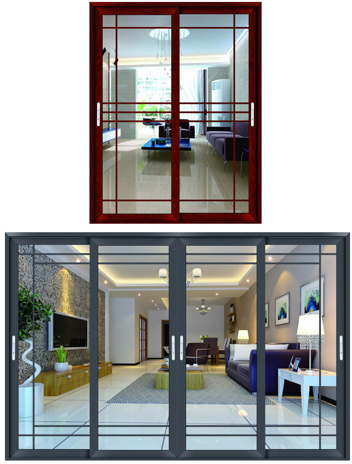 【佛山定制】90重型推拉铝合金玻璃门 阳台门 中空玻璃 防盗纱网