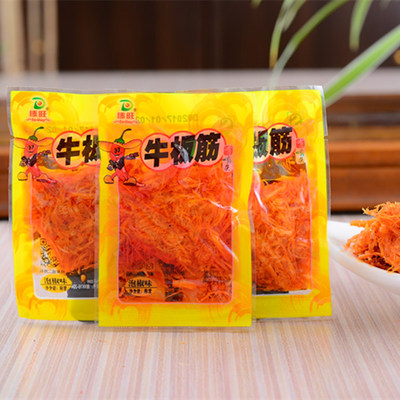 散货批发 傣旺牛板筋1000g 泡椒味散装称重袋装零食品 龙须有嚼头