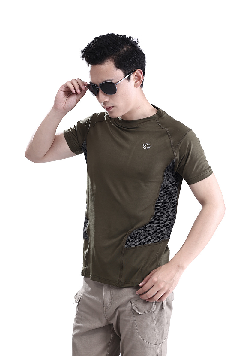 esdy突击者战术t恤运动户外速干透气排汗弹力短袖训练衣