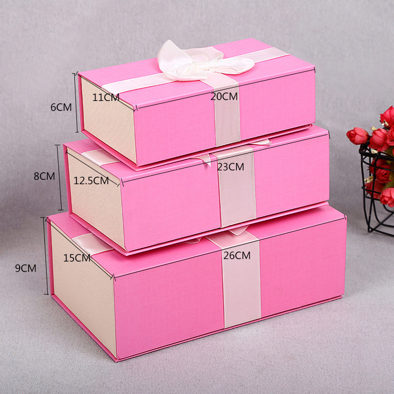 Wholesale Paper Box Pink Rectangular Packing Box Packing Boxes Creative Simple Gift Box Can Be Customized Factory Direct Sale