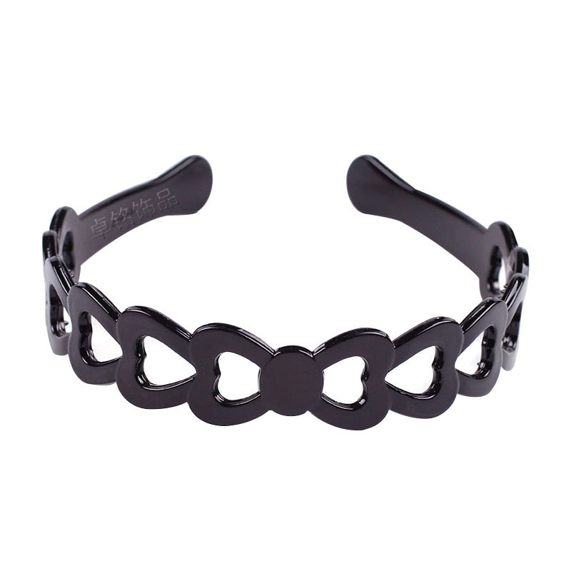 Zhuoming Factory Direct Sales Bow Headband Hollow Love Plastic Korean Style with Teeth Head Buckle Boutique Hot Sale