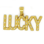 wish货源 创意字母lucky项链吊坠 嘻哈幸运字母吊坠 潮牌点钻饰品