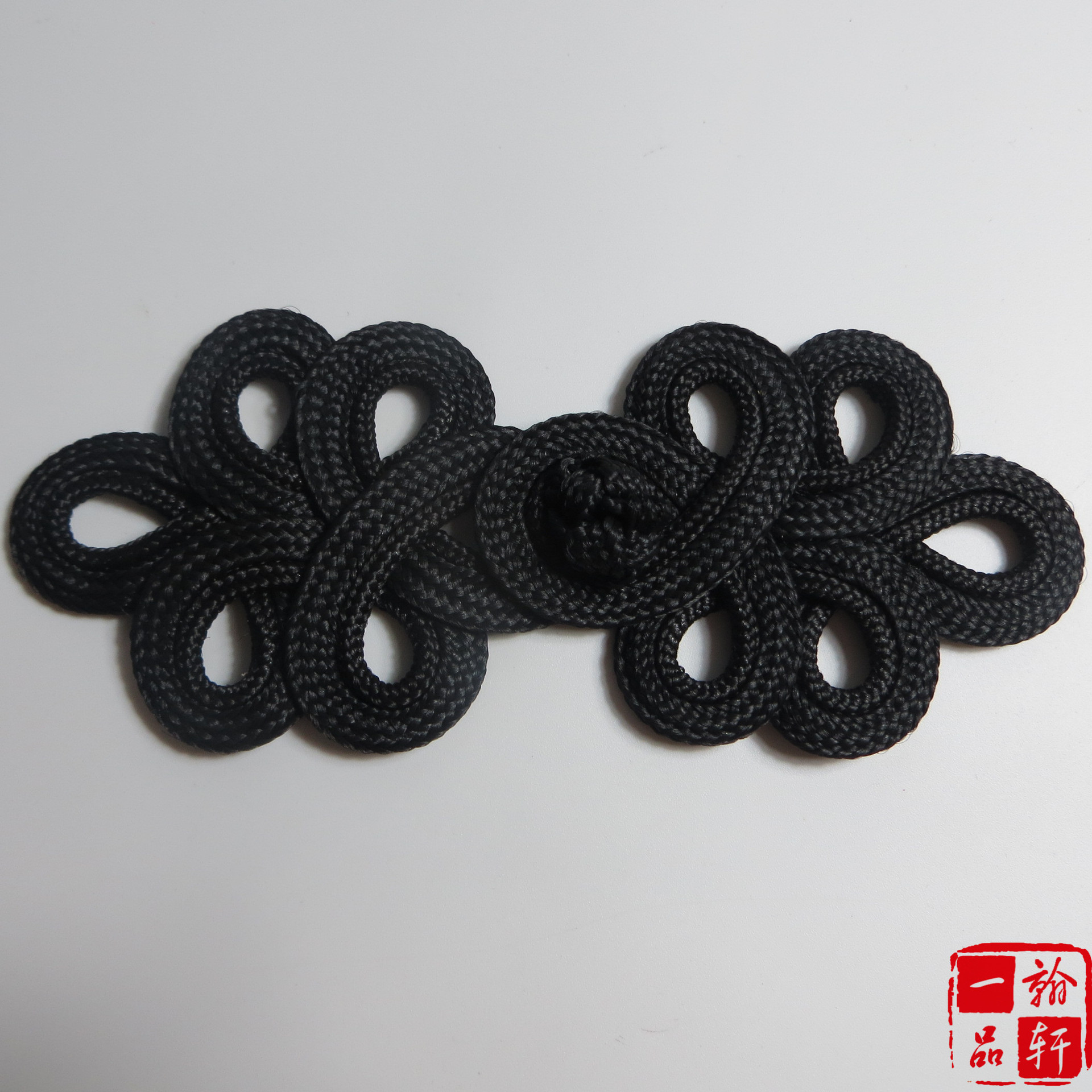 手工编织礼服少女女孩大衣旗袍黑色大盘扣复古民族风纽扣饰品