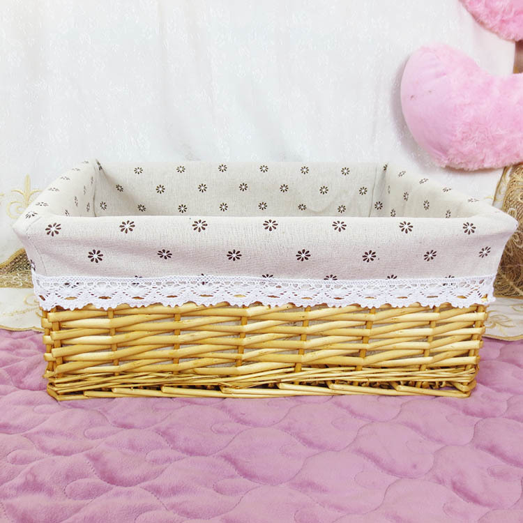 Organizing Household Supplies Wicker Storage Basket Supermarket Display Basket Hand-Woven Rattan Storage Basket Rattan Basket