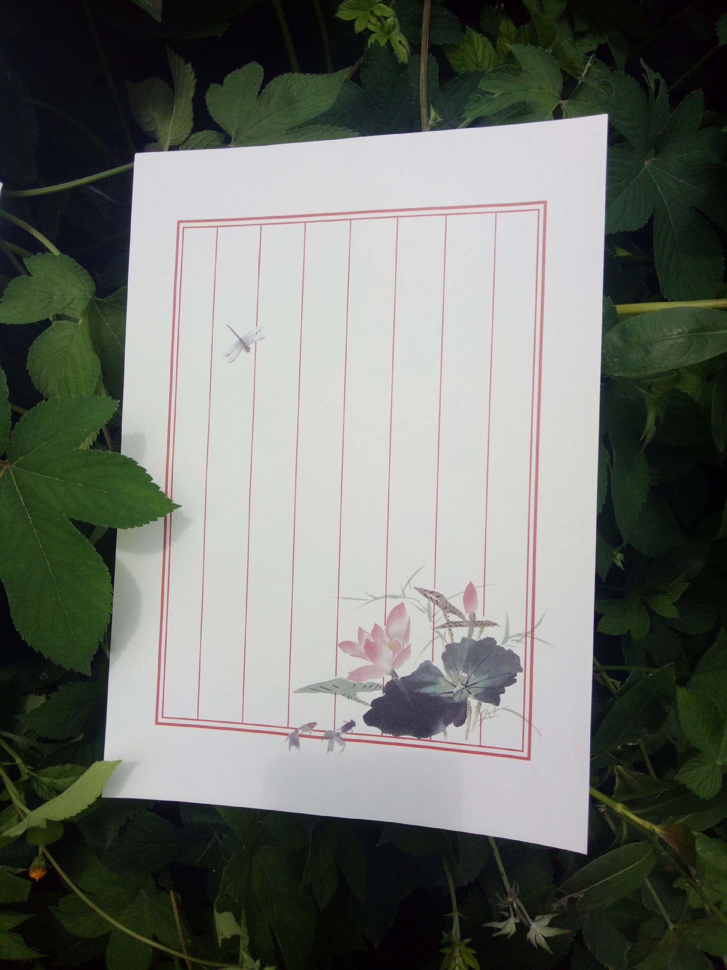 中国古风牛皮纸白纸复古水墨画信纸 一套8张入