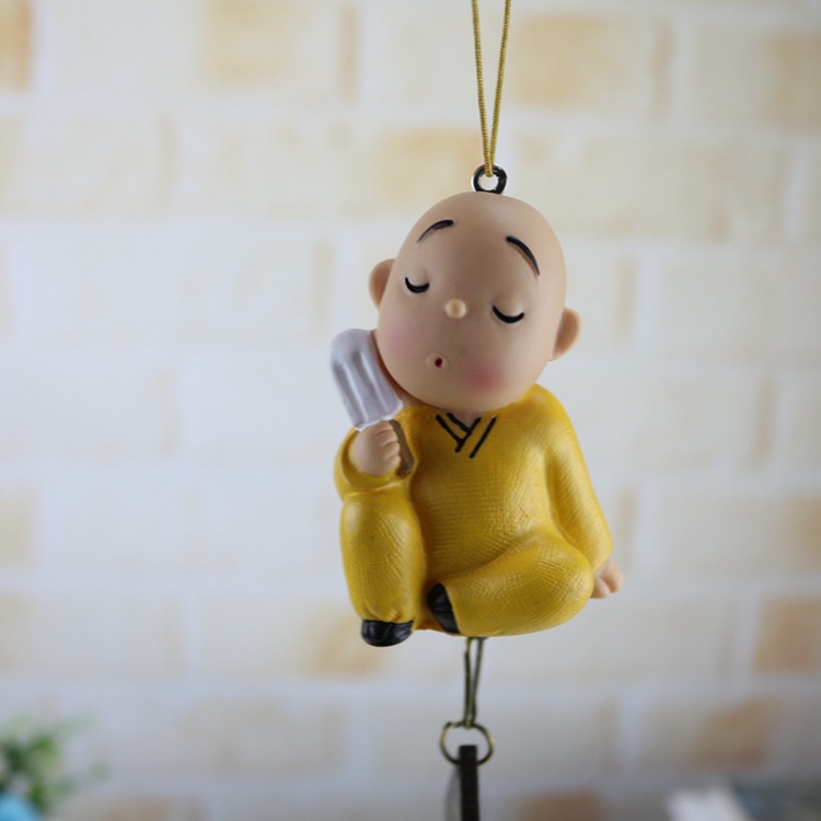 jy001-4草帽小和尚搪胶风铃 创意个性特色新奇挂饰礼物精品摆件