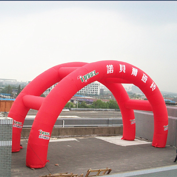 厂家定制充气双联拱门 户外广告气拱门 批发婚庆开业彩虹门双拱门