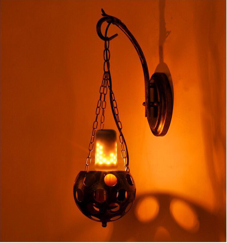 led火焰灯泡 3w火炬灯小路灯火把灯庭院灯光源 仿真火苗灯装饰灯