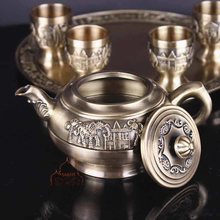 俄罗斯锡器 锡器 茶具功夫茶 特色工艺品套装茶具