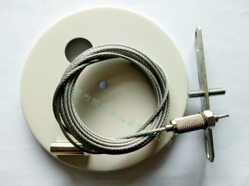 天花圆盘锁线器 吊线吊盘悬挂组件 天花灯盘卡绳器 钢丝组件