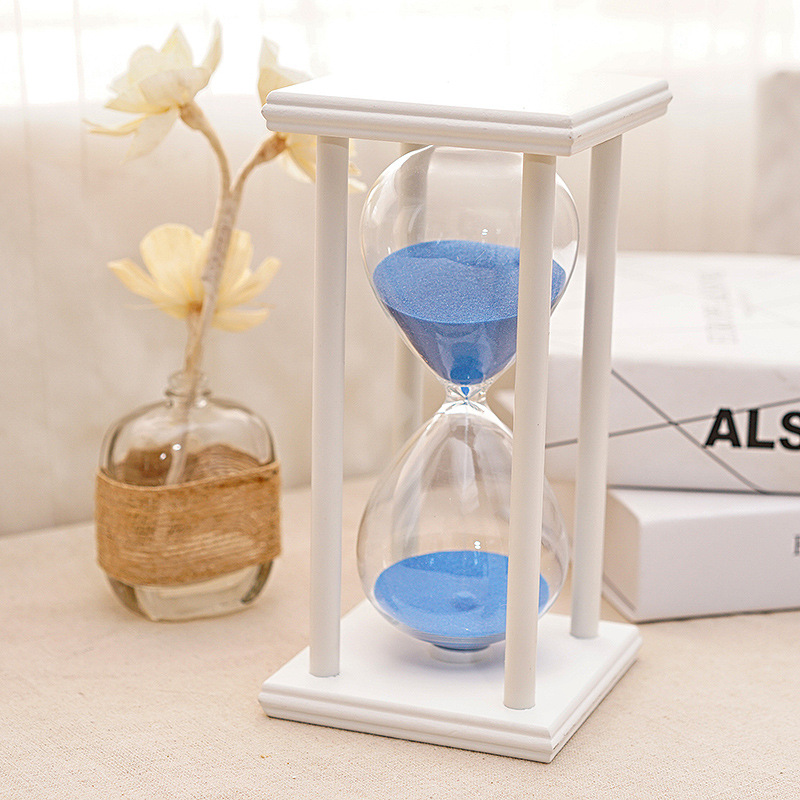 可45/60分钟沙漏计时器 木质玻璃家居装饰摆件创意时间沙漏-阿里巴巴