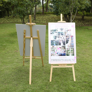 5米实木画架 立式kt板展架广告三脚挂画架