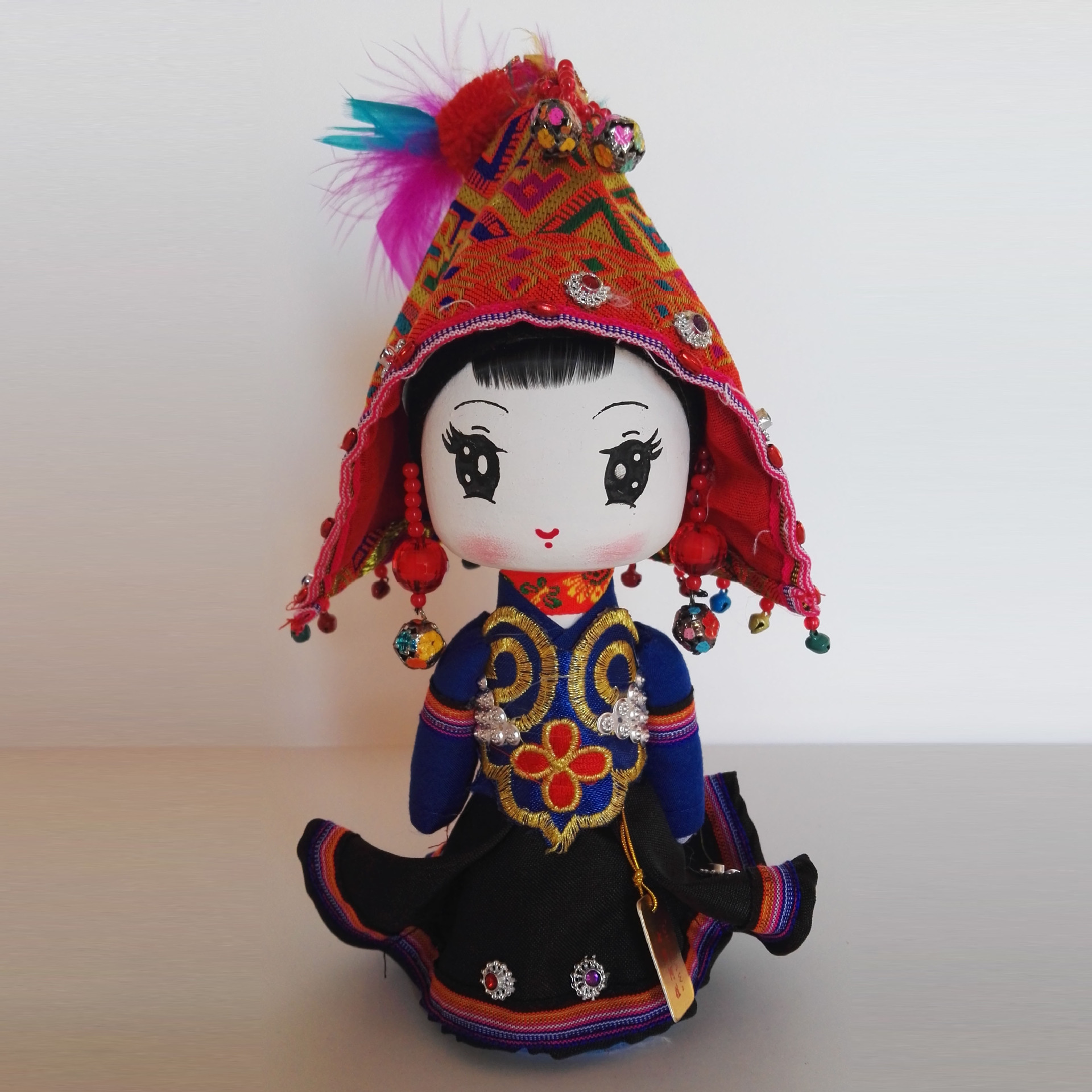 时尚云南特色民族娃娃 56个民族手工艺品七彩阿娃木质人偶摆件