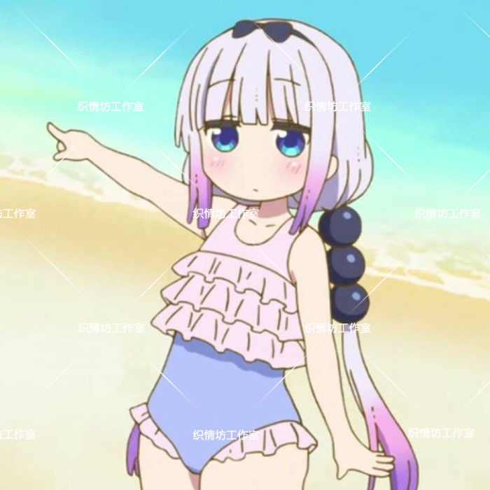 【织情坊】小林家的龙女仆 妹抖龙 康娜泳衣 死库水 泳衣 cos现货