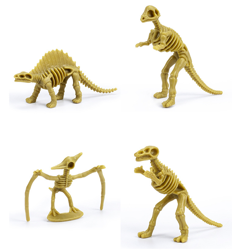 优肯儿童益智玩具恐龙骨架6款 静态迷你恐龙骨骼模型环保材料批发
