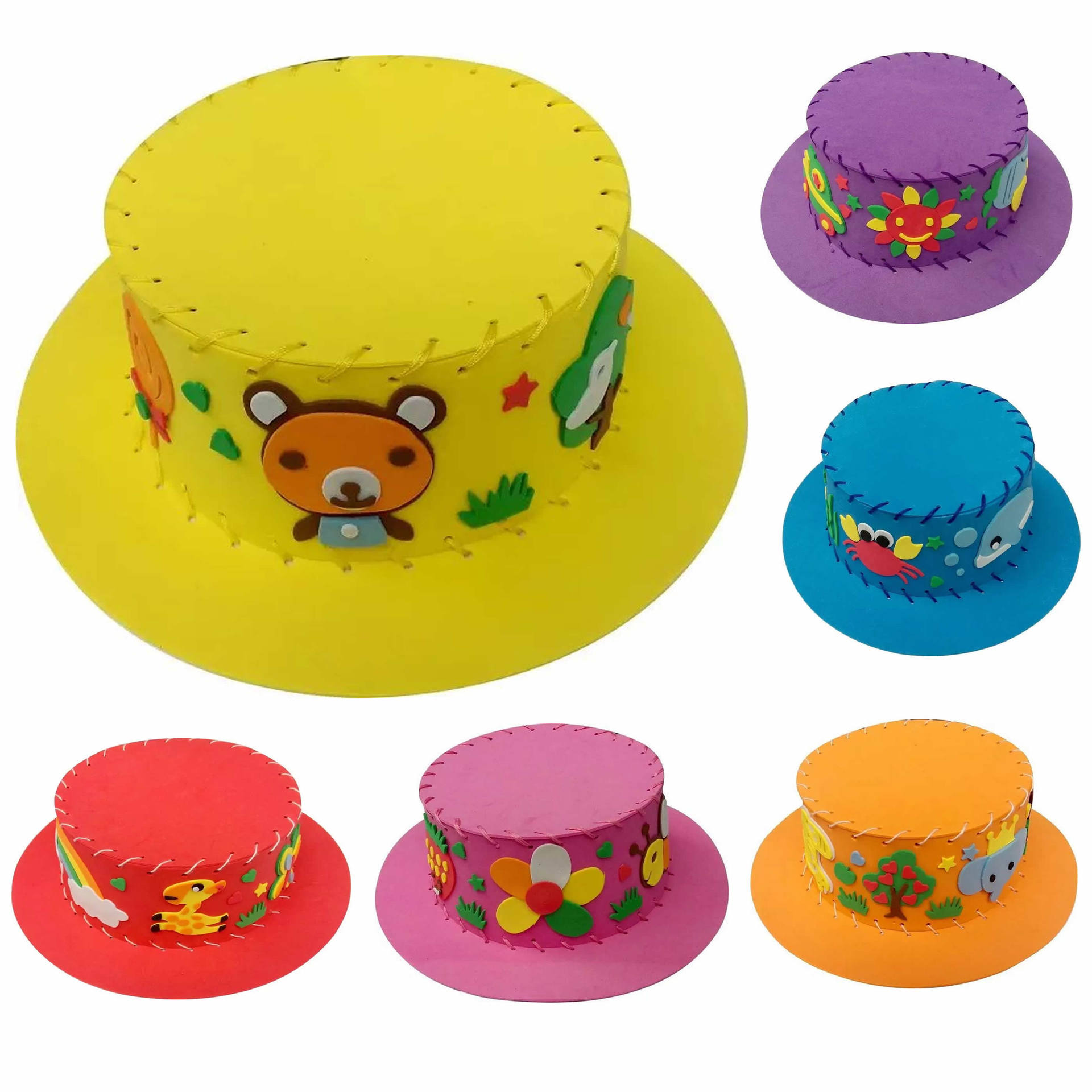 儿童手工diy制作eva帽子3d立体层层粘贴画幼儿园六一手工课材料包