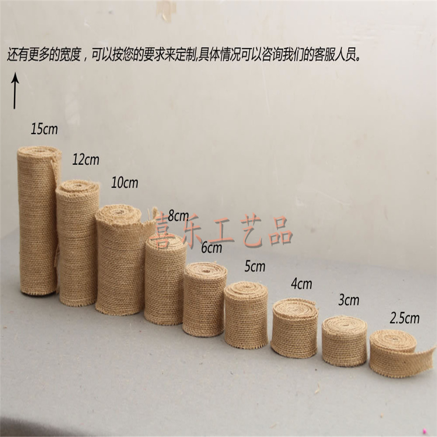 Factory Wholesale Customized Small Roll Linen DIY Product Accessories Linen Strip of Various Widths