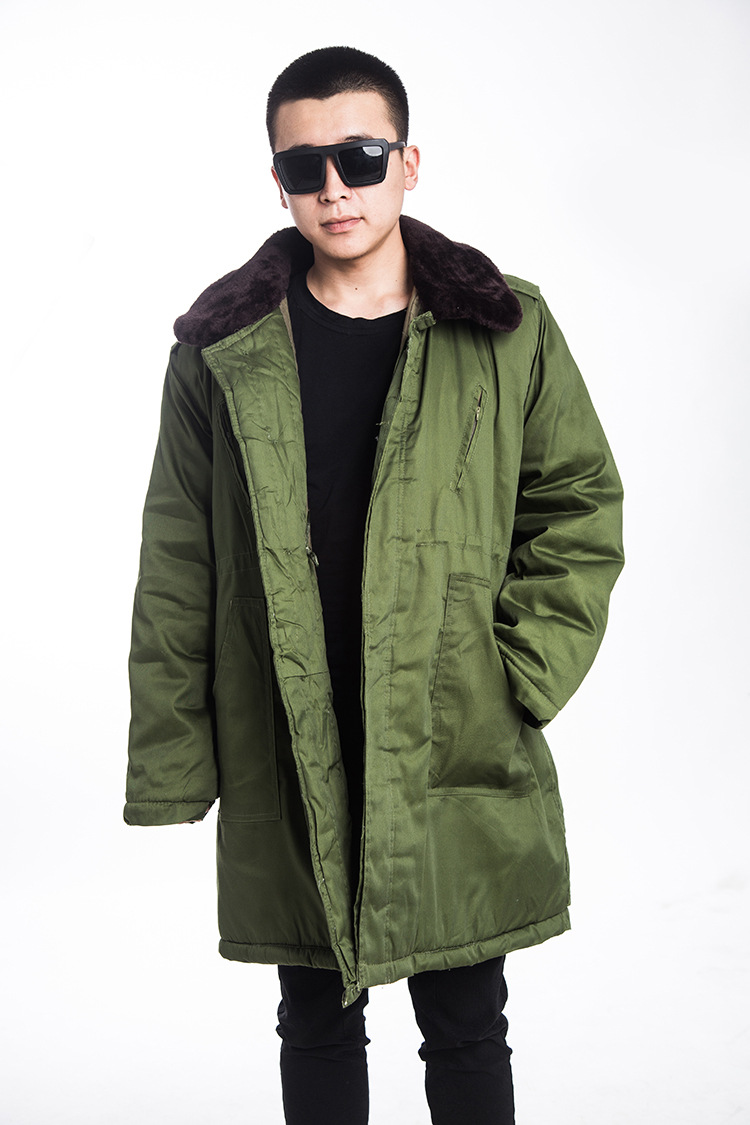 厂家爆款士兵大衣 中长款防寒军绿大衣 冷库专用棉服带护膝批发