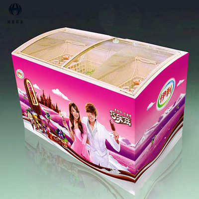 鸿基印务定制促销冰柜贴饮料广告pvc冰箱贴纸印刷灰胶黑胶冰柜贴