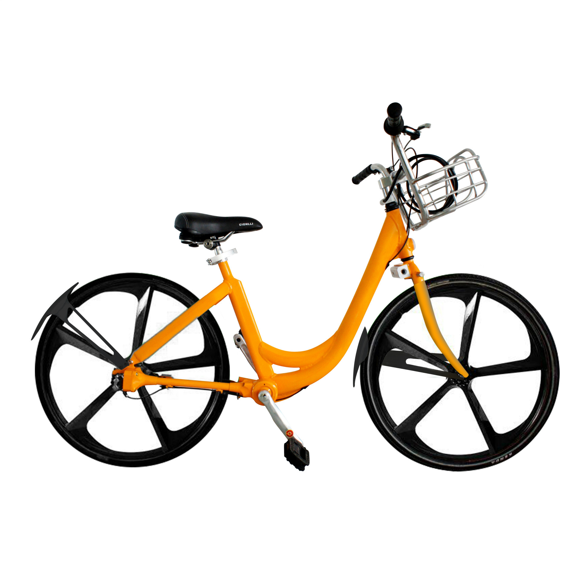 tdjdc传动轴自行车 无链条自行车 免充气轮胎 一体轮共享单车