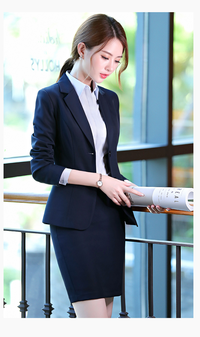 秋季女装职业套装长袖西装套裙正装面试商务白领修身美容师工作服