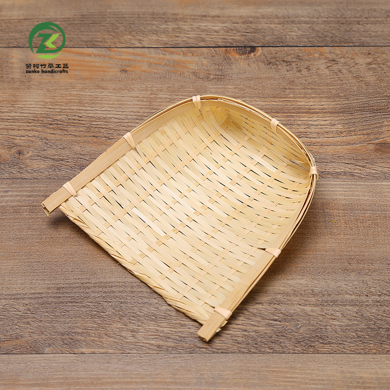 00 新款手工编织竹匾竹筛 竹编簸箕茶叶筛 创意绘画竹制品装饰批发