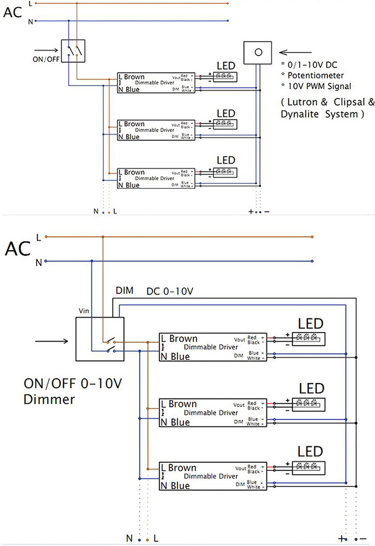 型铝壳led驱动恒流隔离电源变压器led灯射灯天花灯适配器_接线图分享