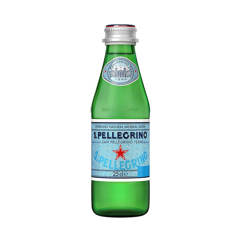 意大利进口圣培露san pellegrino含气矿泉 玻璃瓶装250ml*