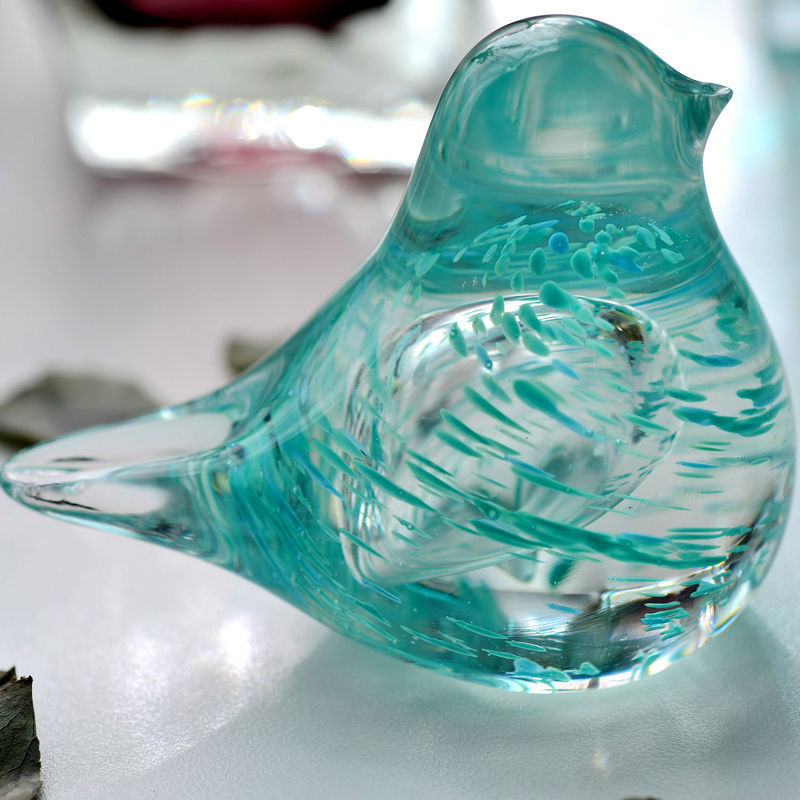 家居玻璃艺术装饰 彩色玻璃工艺品摆件 玻璃手工工艺品小鸟包邮