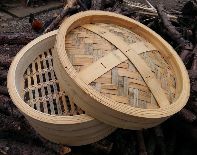 豪兴小笼包竹制蒸笼 蒸馒头馍馍家用大蒸笼 竹子蒸屉