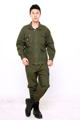 长袖工作服套装男帆布春秋厂服加厚电焊工装汽修焊工耐磨劳保工服