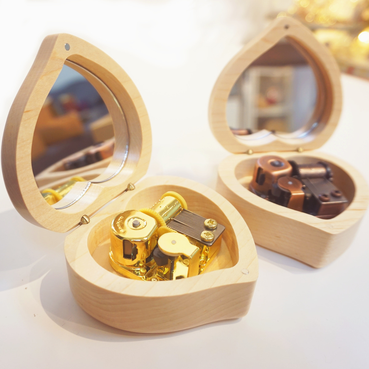 巧匠屋心形音乐盒七夕情人节定制礼物日本手工八音盒音乐盒机芯