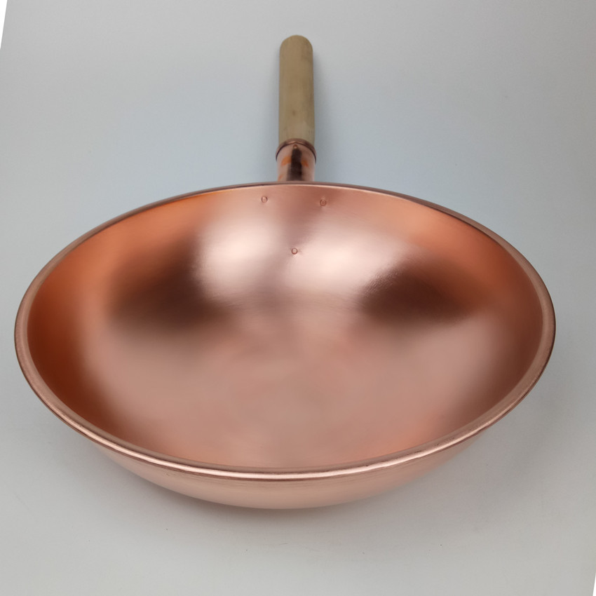 紫铜炒锅紫铜锅铜炒锅电磁炉铜炒菜锅 补铜餐具 爆炒铜锅阿胶铜锅