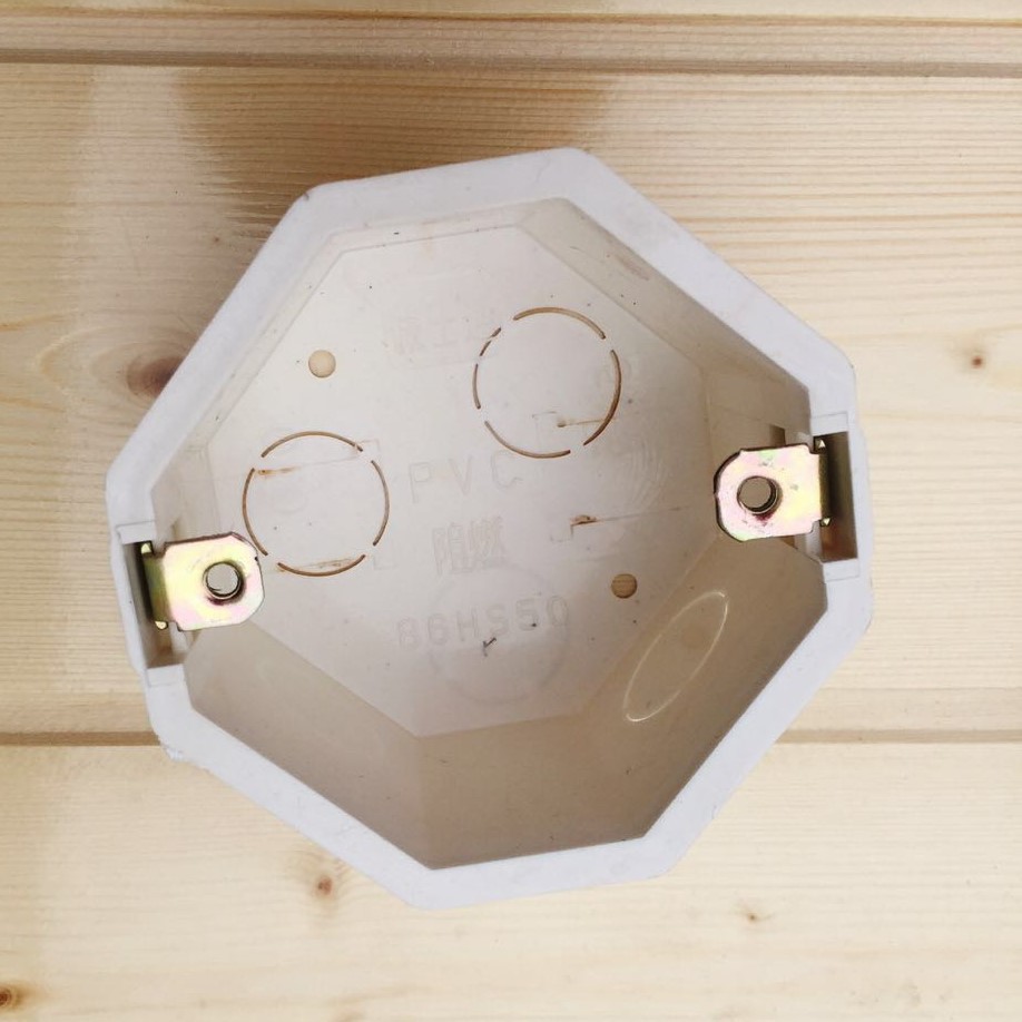 pvc八角盒接线盒塑料暗盒 暗装底盒 电源盒86型阻燃灯头盒深50