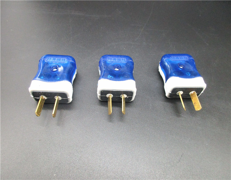 销售一体成型可旋式包胶二极电源插头 转动插头 两脚插头 大