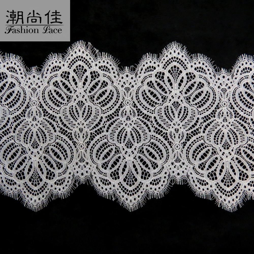 新款股线波浪边蕾丝 25cm无弹蕾丝布料 时装连衣裙蕾丝花边