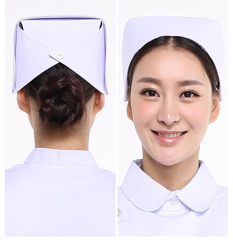 医生白色粉色浅蓝色浅绿色加厚涤卡燕尾带杠护理部主任美容护士帽