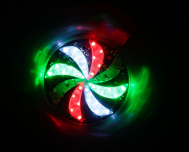 风扇七彩灯 旋转汽车爆闪灯 8cm风火轮 风叶爆闪灯 摩托车风炫灯