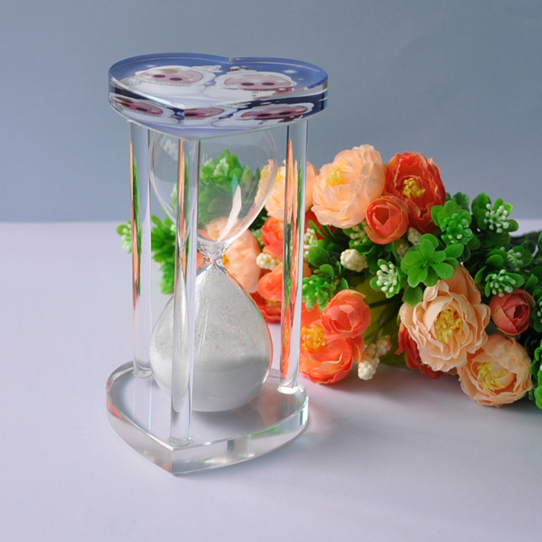 8字形状水晶沙漏计时器 各种异形螺纹平底玻璃沙泡可装液体 定制