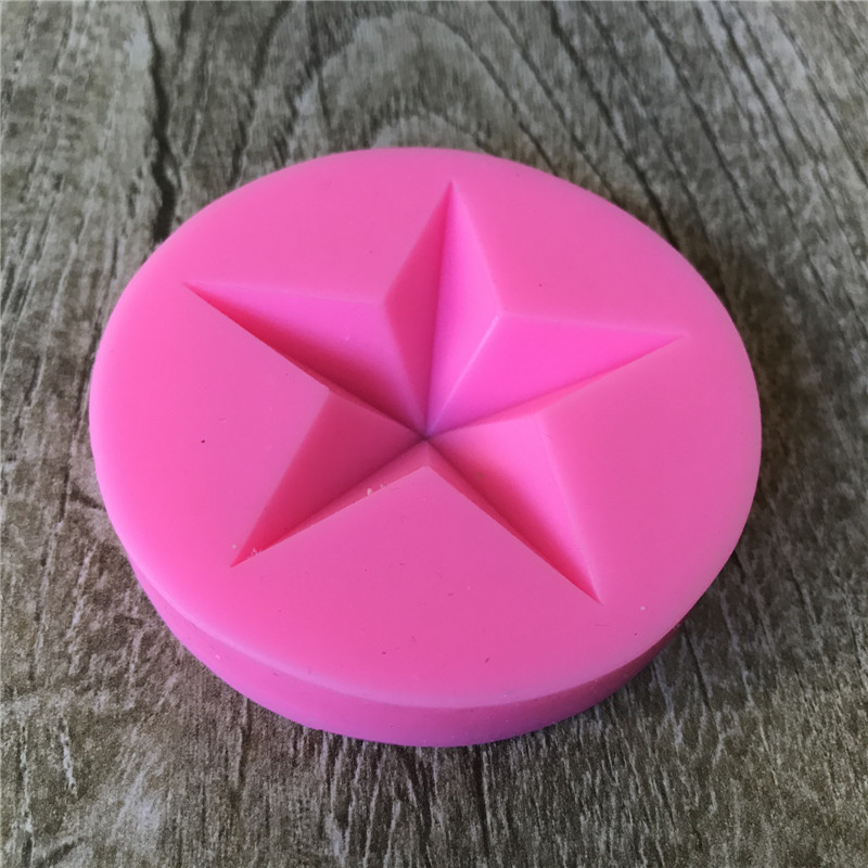 diy翻糖硅胶模具单个大五角星蛋糕模巧克力滴胶泥丸工具