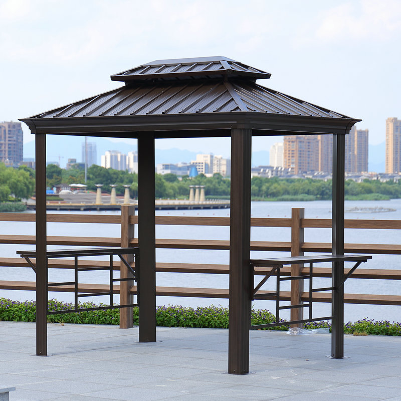 方形凉亭实木凉亭 室外花园镀锌凉亭子 公园休息凉亭定做
