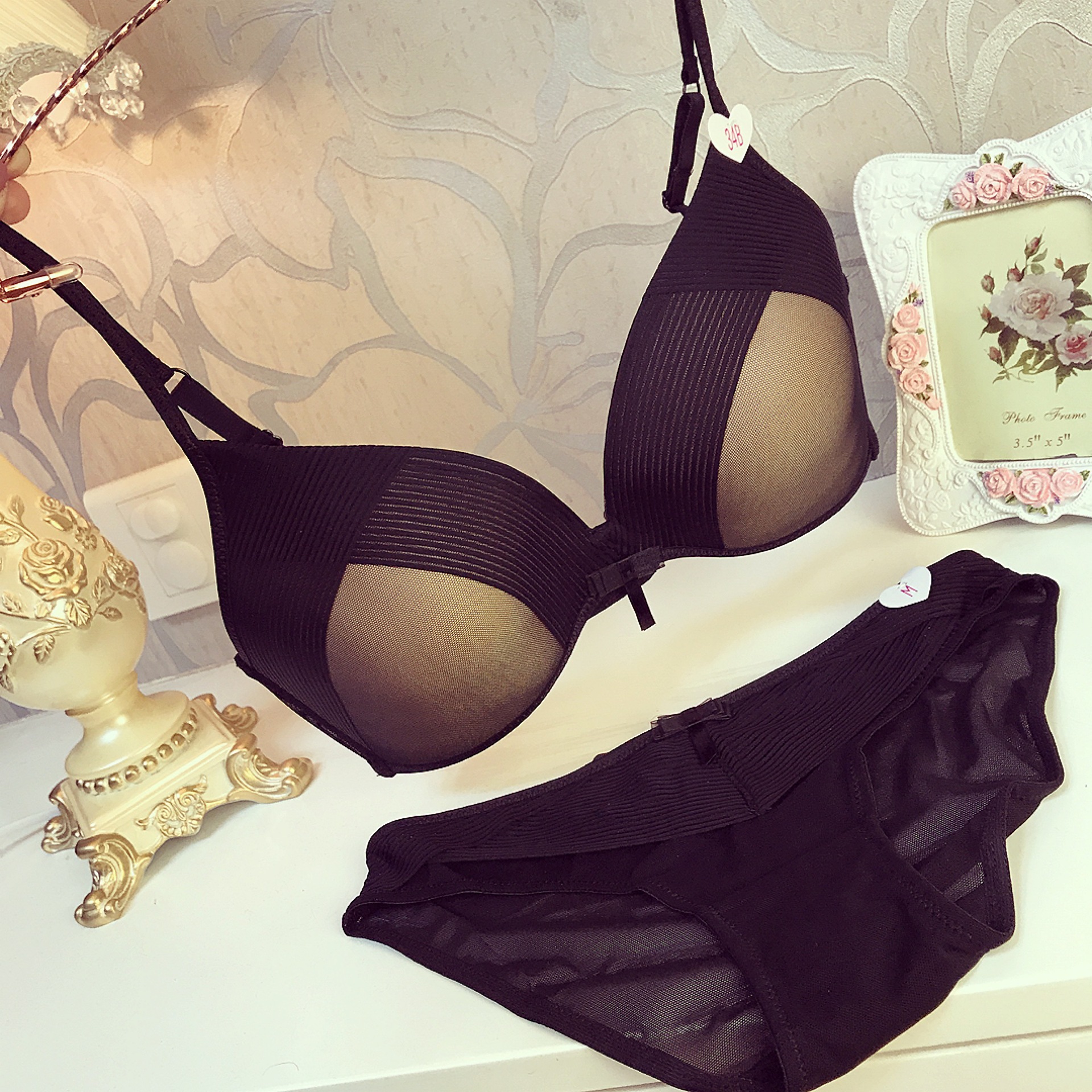 86266新款欧美无钢圈薄杯简约光面丰满大胸胸罩套装内衣女