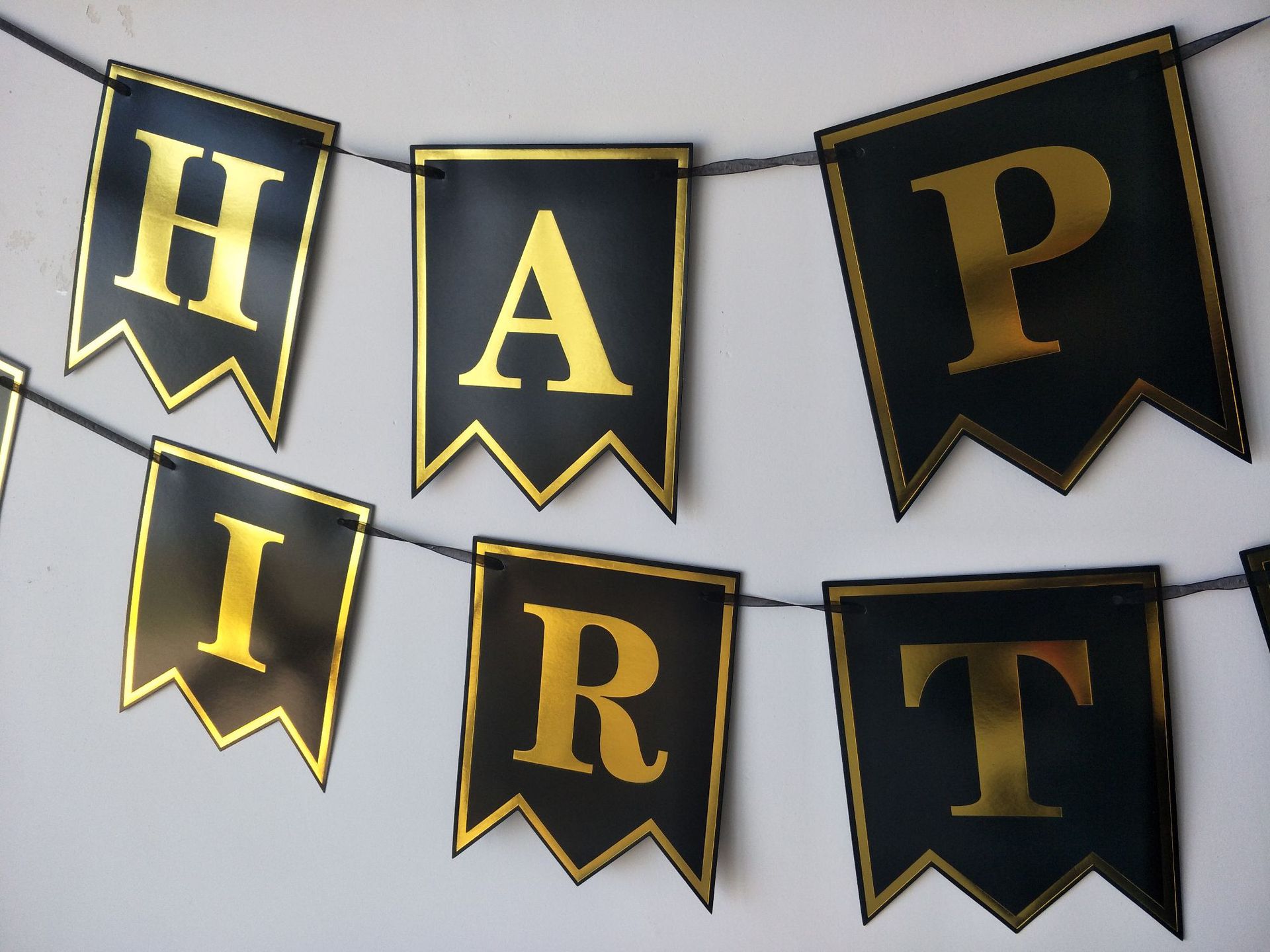 热销爆款节庆派对生日装饰字母鱼尾烫金拉旗串happy birthday