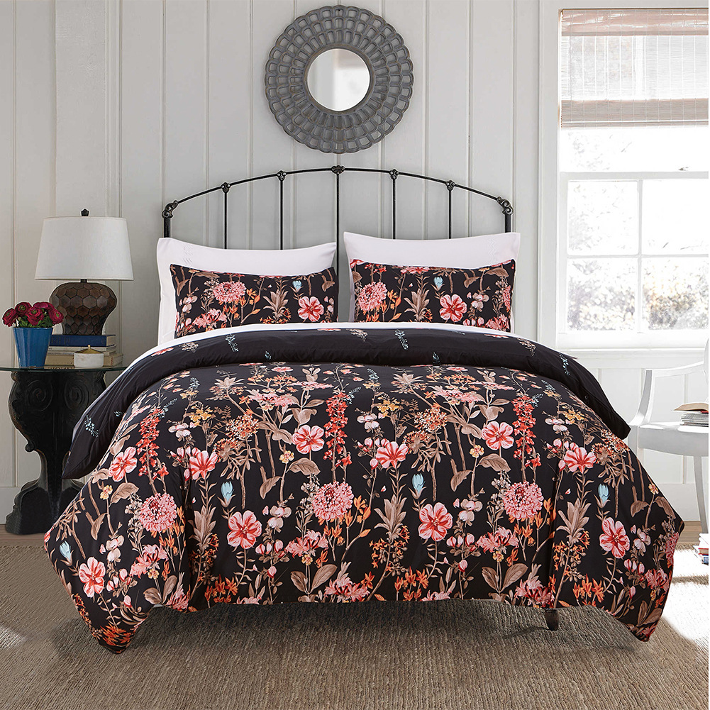 Foreign Trade Home Textile Set Cross-Border Exclusive Bedding Brushed Printed Quilt Cover Set Duvet Cover